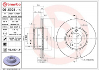 Brzdový kotouč BREMBO 09.6924.14 - BMW
