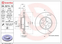 Brzdový kotouč BREMBO 09.5215.10 - ALFA ROMEO, FIAT, LANCIA Brzdový kotouč BREMBO 09.5215.10 - ALFA ROMEO, FIAT, LANCIA