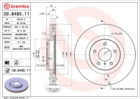 Brzdový kotouč BREMBO 09.8485.11 Brzdový kotouč BREMBO 09.8485.11