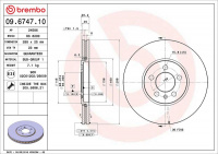 Brzdový kotouč BREMBO 09.6747.10 - VW