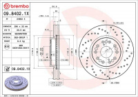 Brzdový kotouč BREMBO 09.8402.1X Brzdový kotouč BREMBO 09.8402.1X