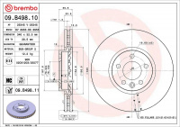 Brzdový kotouč BREMBO 09.B498.10 - VW