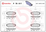 Sada brzdových destiček BREMBO P78017