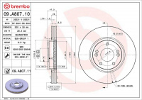 Brzdový kotouč BREMBO 09.A807.10 Brzdový kotouč BREMBO 09.A807.10