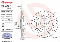 Brzdový kotouč BREMBO 09.C942.11 - MERCEDES-BENZ Brzdový kotouč BREMBO 09.C942.11 - MERCEDES-BENZ