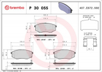 Sada brzdových destiček BREMBO P30055