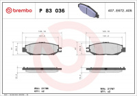 Sada brzdových destiček BREMBO P83036 Sada brzdových destiček BREMBO P83036