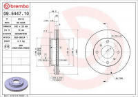 Brzdový kotouč BREMBO 09.5447.10 - NISSAN Brzdový kotouč BREMBO 09.5447.10 - NISSAN