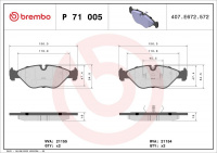 Sada brzdových destiček BREMBO P71005 - SAAB