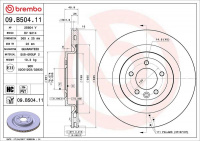 Brzdový kotouč BREMBO 09.B504.11 - LAND ROVER