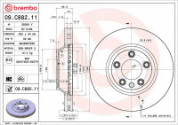 Brzdový kotouč BREMBO 09.C882.11 - AUDI, PORSCHE, VW