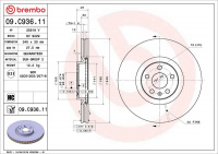 Brzdový kotouč BREMBO 09.C936.11 - VOLVO