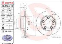 Brzdový kotouč BREMBO 09.D580.11 - PORSCHE Brzdový kotouč BREMBO 09.D580.11 - PORSCHE