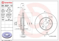 Brzdový kotouč BREMBO 09.5221.10 - SAAB