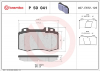 Sada brzdových destiček BREMBO P50041 - MERCEDES-BENZ