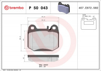 Sada brzdových destiček BREMBO P50043 - MERCEDES-BENZ Sada brzdových destiček BREMBO P50043 - MERCEDES-BENZ