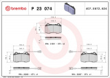 Sada brzdových destiček BREMBO P23074 - ALFA ROMEO