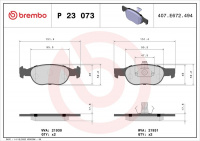 Sada brzdových destiček BREMBO P23073 Sada brzdových destiček BREMBO P23073