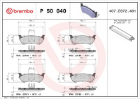 Sada brzdových destiček BREMBO P50040 - MERCEDES-BENZ Sada brzdových destiček BREMBO P50040 - MERCEDES-BENZ