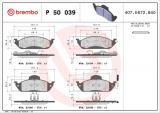 Sada brzdových destiček BREMBO P50039