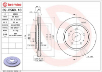 Brzdový kotouč BREMBO 09.B560.10 - DAIHATSU Brzdový kotouč BREMBO 09.B560.10 - DAIHATSU