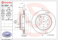 Brzdový kotouč BREMBO 09.B591.10 - NISSAN Brzdový kotouč BREMBO 09.B591.10 - NISSAN