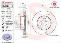 Brzdový kotouč BREMBO 09.D525.13 - MERCEDES-BENZ