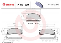Sada brzdových destiček BREMBO P83029 - TOYOTA Sada brzdových destiček BREMBO P83029 - TOYOTA