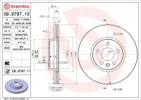 Brzdový kotouč BREMBO 09.9797.10 - SEAT, VW Brzdový kotouč BREMBO 09.9797.10 - SEAT, VW
