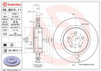 Brzdový kotouč BREMBO 09.8615.11 - VOLVO Brzdový kotouč BREMBO 09.8615.11 - VOLVO