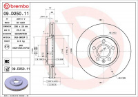 Brzdový kotouč BREMBO 09.D250.11 - VOLVO