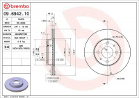 Brzdový kotouč BREMBO 09.6942.10 - NISSAN Brzdový kotouč BREMBO 09.6942.10 - NISSAN