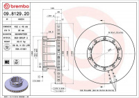 Brzdový kotouč BREMBO 09.8129.20 Brzdový kotouč BREMBO 09.8129.20