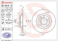 Brzdový kotouč BREMBO 08.A816.10 Brzdový kotouč BREMBO 08.A816.10