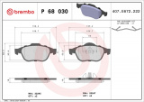 Sada brzdových destiček BREMBO P68030 - RENAULT