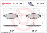 Sada brzdových destiček BREMBO P11016 - CHRYSLER, DODGE