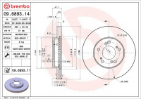 Brzdový kotouč BREMBO 09.6893.14 - ACURA, HONDA