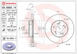 Brzdový kotouč BREMBO 09.6893.14 - ACURA, HONDA