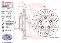 Brzdový kotouč BREMBO 09.C878.11 - PORSCHE