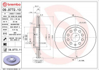 Brzdový kotouč BREMBO 09.9772.11 - AUDI, SEAT, ŠKODA, VW Brzdový kotouč BREMBO 09.9772.11 - AUDI, SEAT, ŠKODA, VW