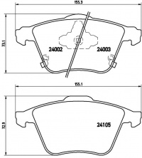 Sada brzdových destiček BREMBO P49038 Sada brzdových destiček BREMBO P49038