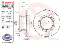 Brzdový kotouč BREMBO 09.B325.10 Brzdový kotouč BREMBO 09.B325.10