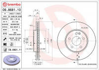 Brzdový kotouč BREMBO 09.8681.11 Brzdový kotouč BREMBO 09.8681.11