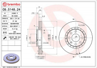 Brzdový kotouč BREMBO 09.5148.24 - OPEL