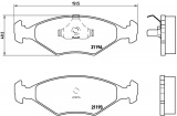 Sada brzdových destiček BREMBO P23040 - FIAT