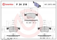 Sada brzdových destiček BREMBO P24218 Sada brzdových destiček BREMBO P24218