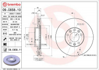 Brzdový kotouč BREMBO 09.C658.11 - PEUGEOT