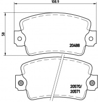 Sada brzdových destiček BREMBO P68007 - RENAULT