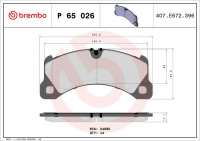 Sada brzdových destiček BREMBO P65026 - PORSCHE Sada brzdových destiček BREMBO P65026 - PORSCHE