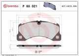 Sada brzdových destiček BREMBO P65021